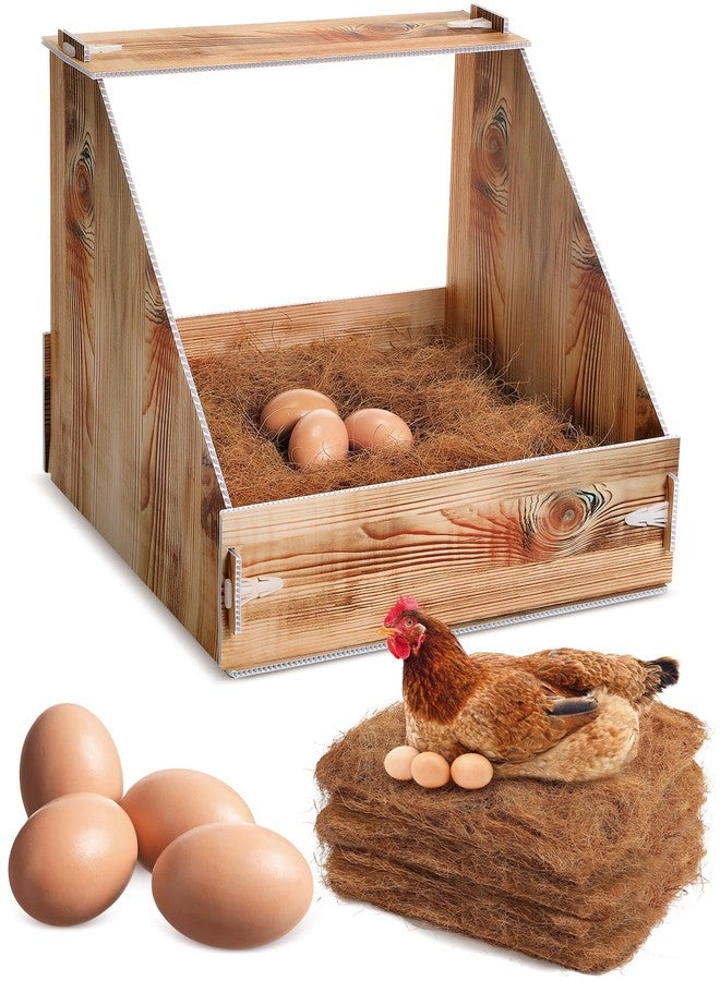 Teenyyou صندوق تعشيش بلاستيكي للدجاج من تيني يو، مزود بثلاث وسادات تعشيش وأربع بيضات خشبية مزيفة لوضع البيض. صندوق تعشيش بلاستيكي للدجاج، قفص دجاج، صناديق وضع البيض للدجاج والبط والدواجن. - Image 1